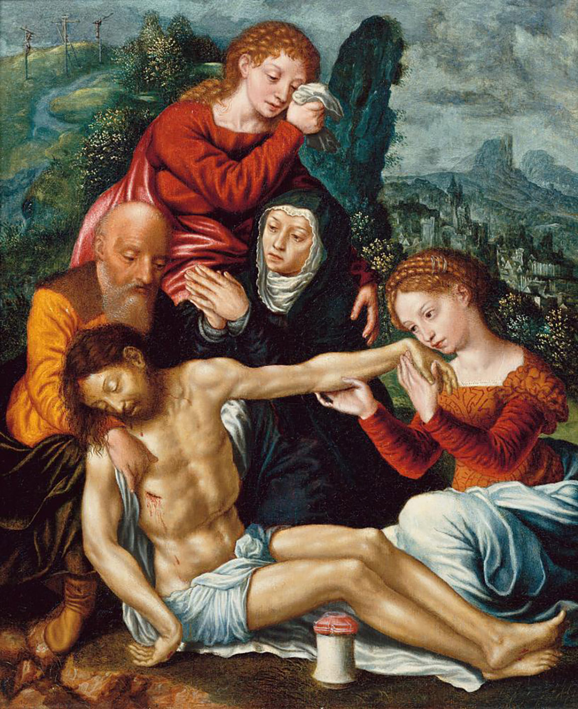 Attributed to Catharina van Hemessen, Lamentation of Christ, c. 1550. Oil on panel.
