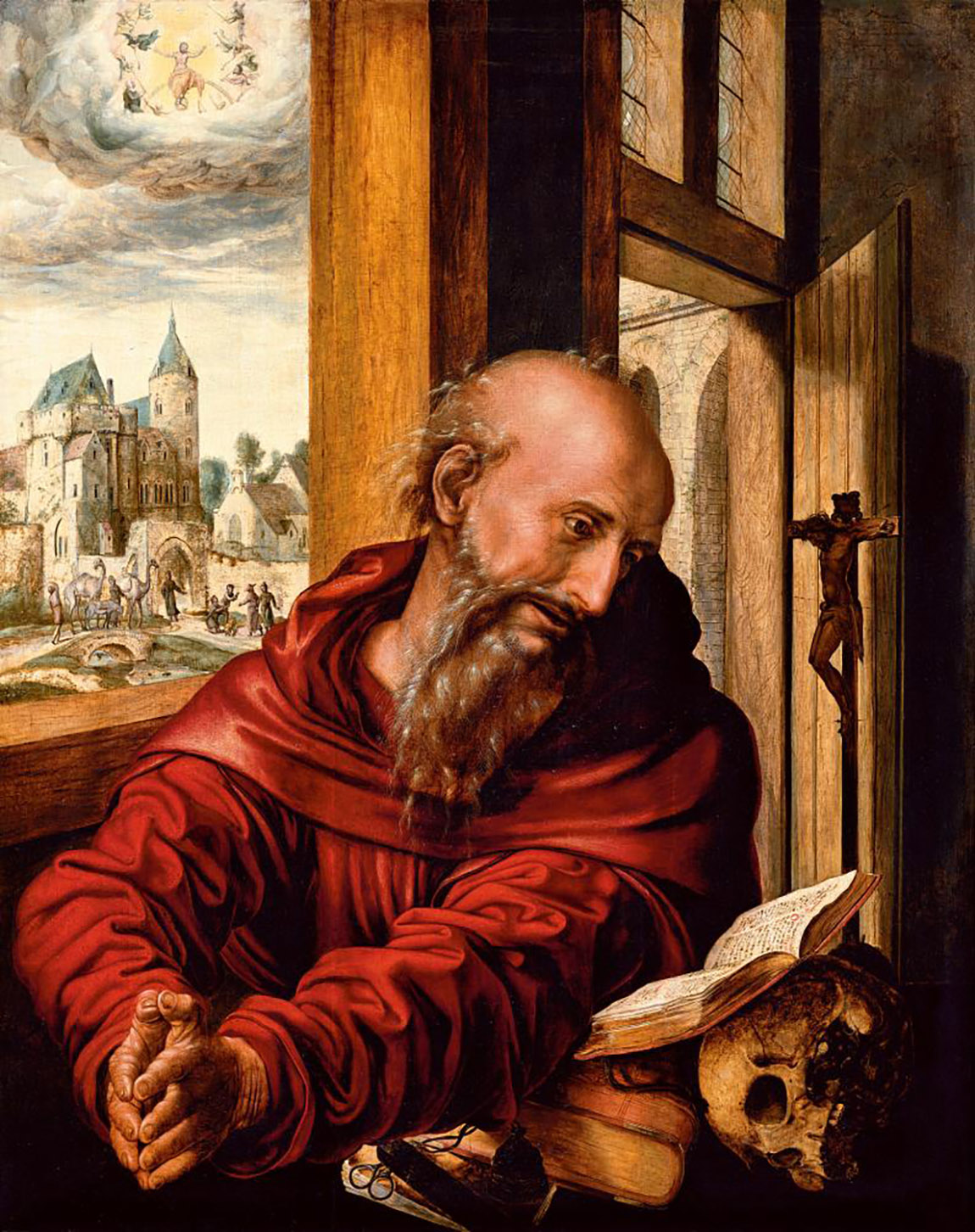 Jan van Hemessen and Workshop, Saint Jerome, c. 1535-1540. Oil on panel.