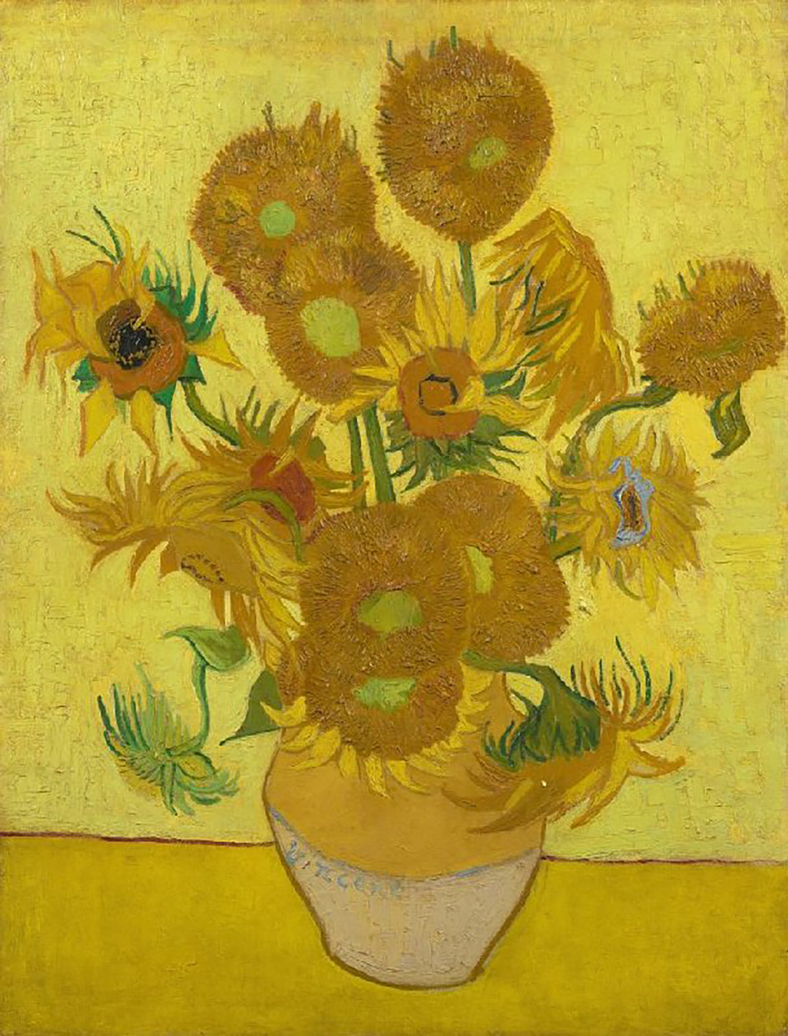 Vincent van Gogh, Sunflowers, Arles, January 1889. Oil on canvas, 95 cm x 73 cm. Photo: Van Gogh Museum, Amsterdam (Vincent van Gogh Foundation)