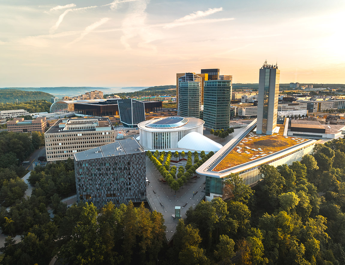 Place de l’Europe, Kirchberg. Photo: Pierre BK | Luxembourg City: A surprising capital shaped by nature and history